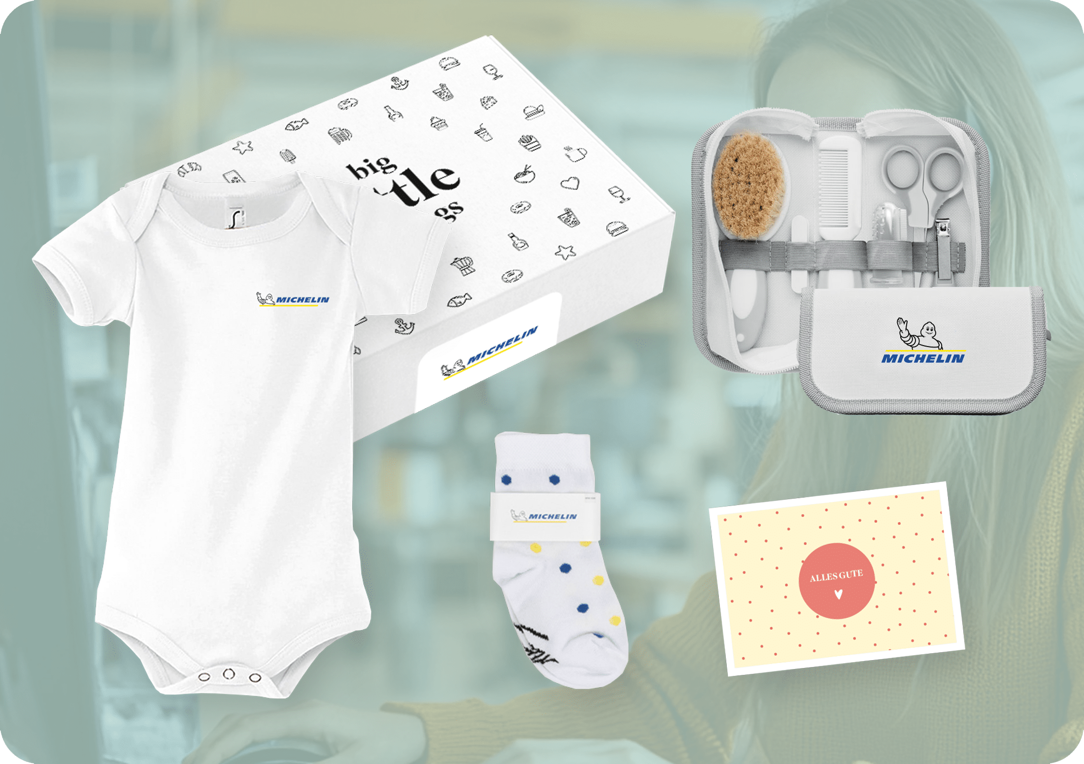 Individualisierte Elternzeitbox für Mitarbeiter, das perfekte Geschenk zur Geburt oder für die Elternzeit