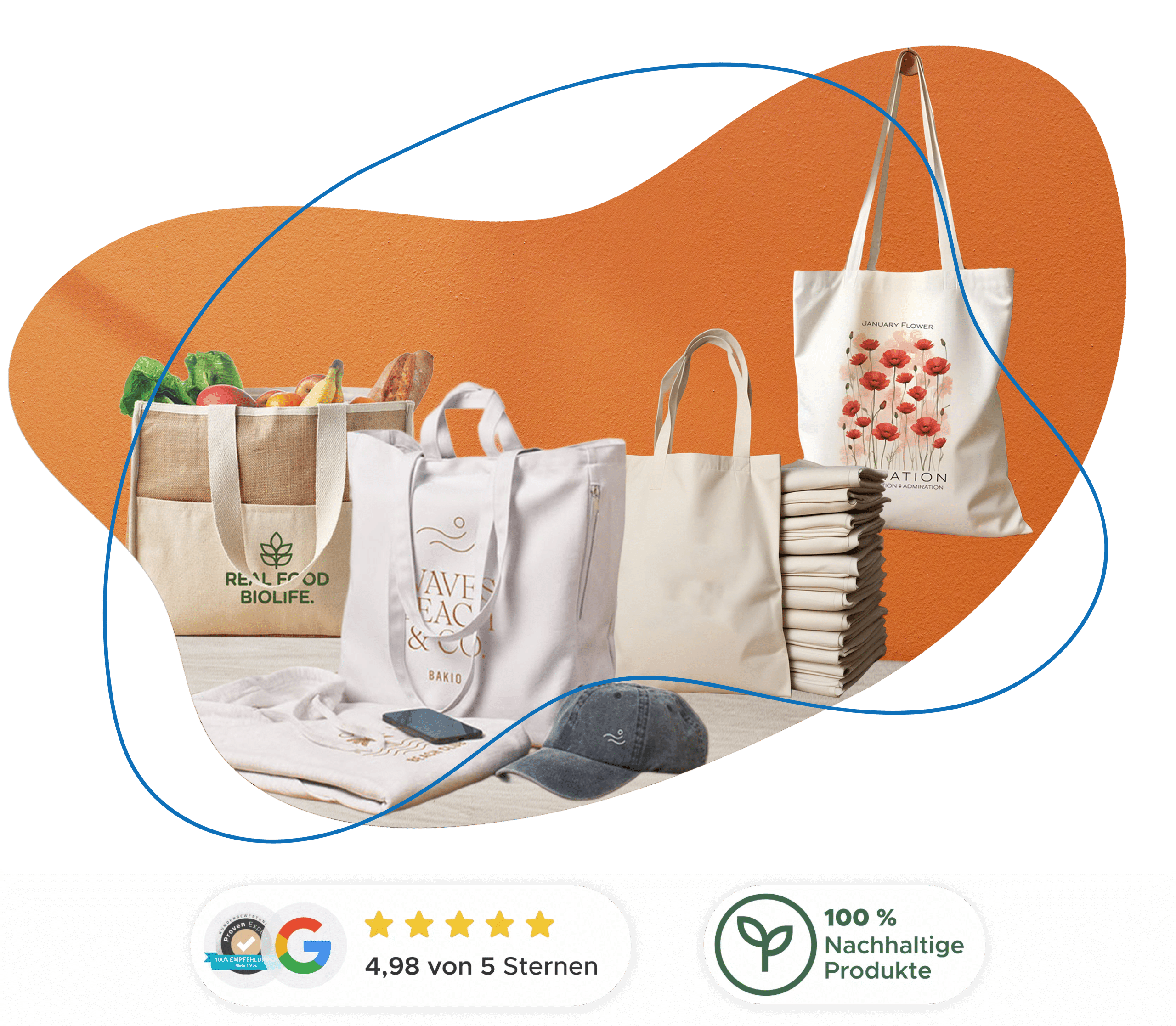 Hochwertige individualisierte Tragetaschen, stilvolle Werbeartikel für Unternehmen und Events