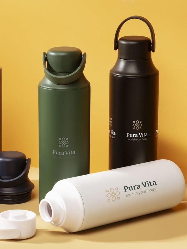 Vielfältige Auswahl an bedruckbaren Trinkflaschen, Merchandise-Produkte für jeden Geschmack