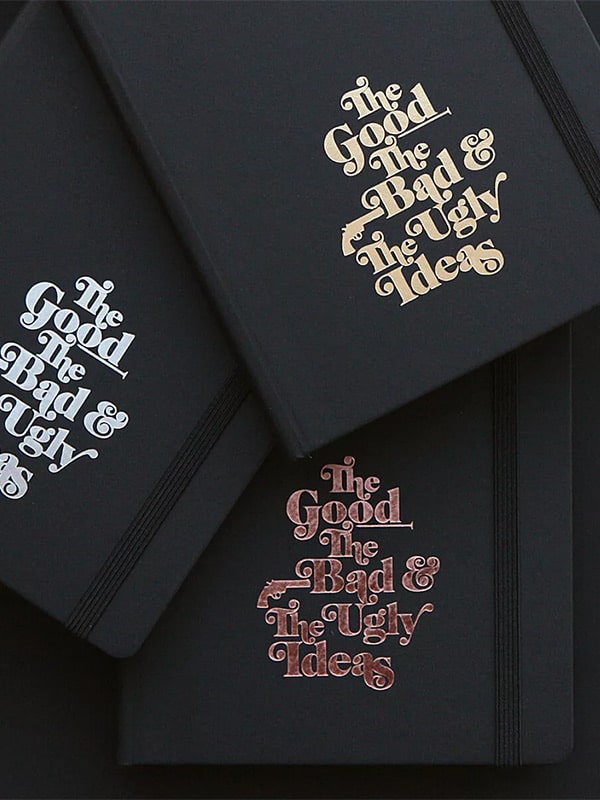 Design-Notizbuch mit Liebe zum Detail, ideal als exklusiver Merchandise-Artikel oder für besondere Anlässe.