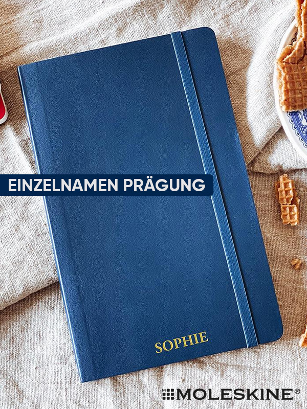 Hochwertiges Notizbuch mit PU-Hardcover, das Buch kann mit einer individuellen Prägung veredelt werden.