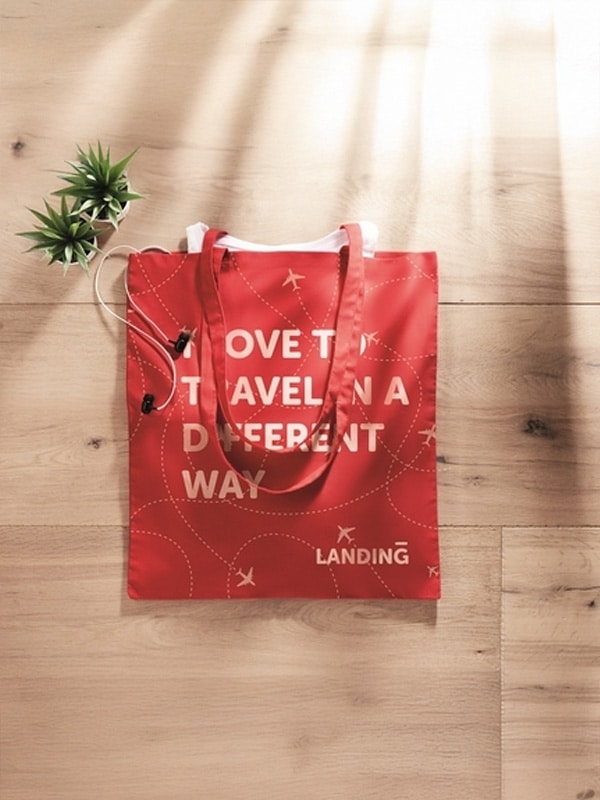 Roter individuell bedruckbarer Jutebeutel