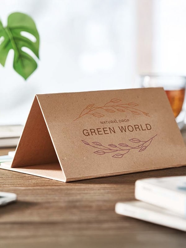 individuell gestaltbarer Holznotizblock Merchandise Mitarbeitergeschenke