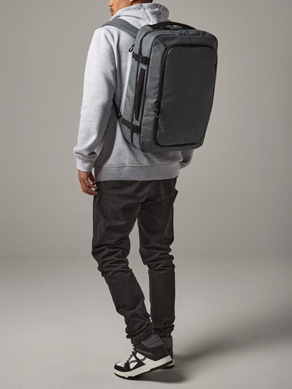 Kompakter grauer Arbeitsrucksack, personalisierte Merchandise Mitarbeitergeschenke